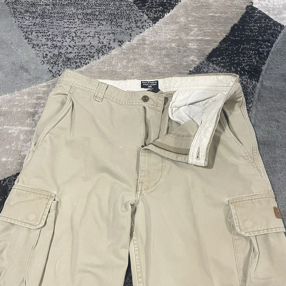 Polo Ralph Lauren Cargo Pants Men 36x34 Brown Paratrooper Utility Military USA - Picture 16 of 16